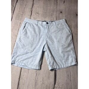 Union Mens Light Blue Slub Textured Chino Shorts Size 36 Stretch Casual Summer